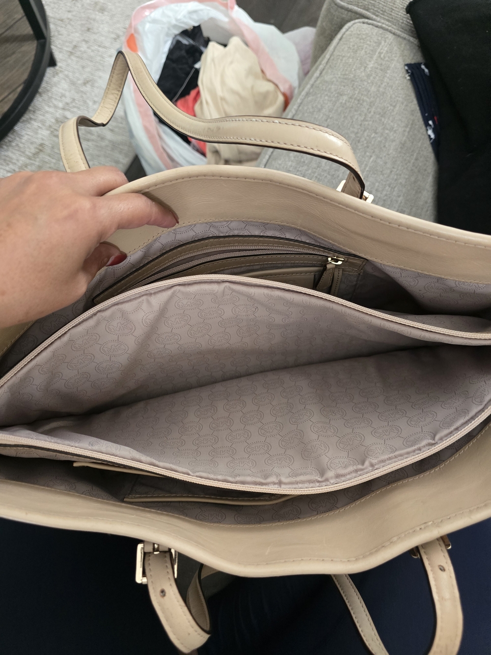 Michael Kors Tan and Black Zebra-Print Tote - Picture 3 of 8